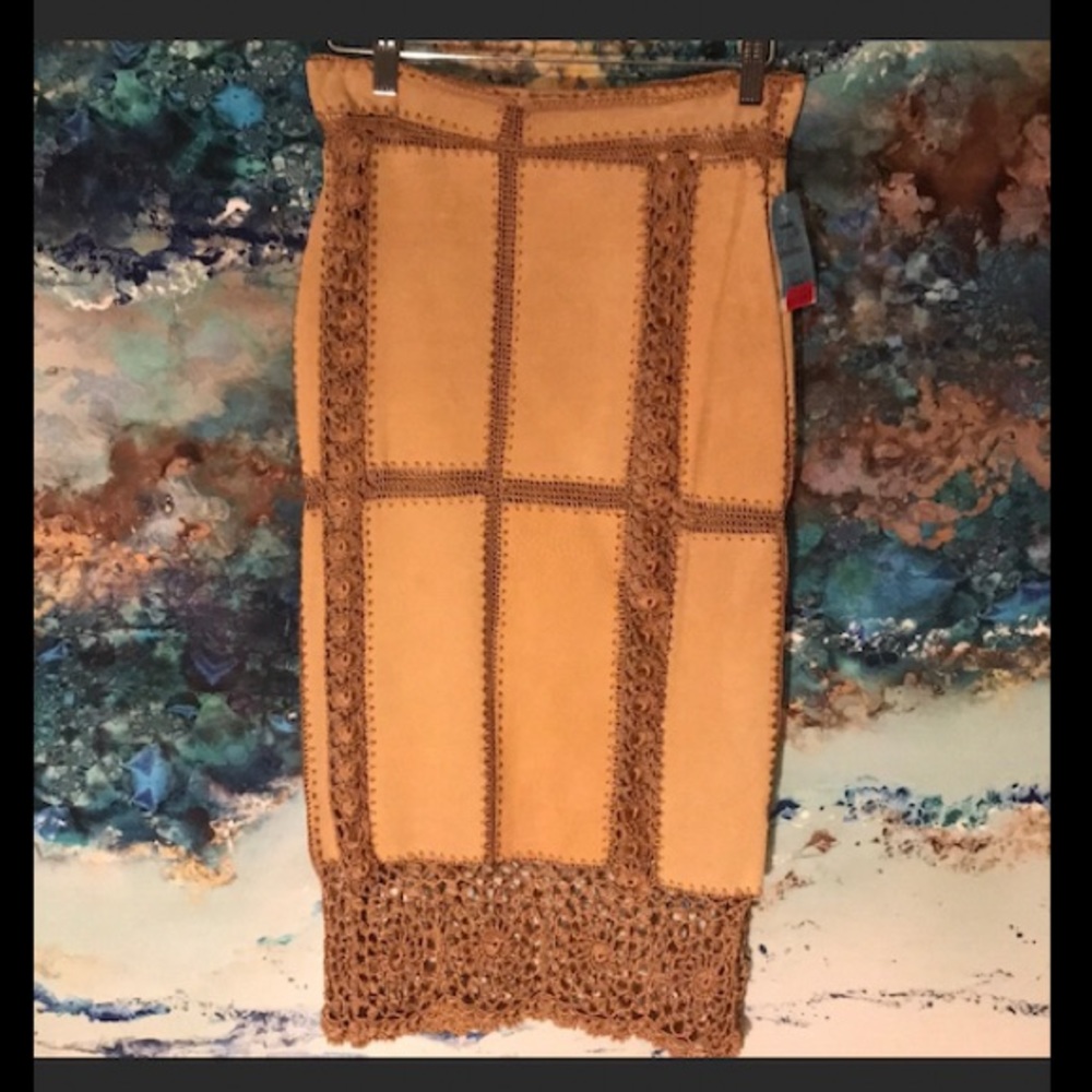 🆕 Leather Embroidery Skirt